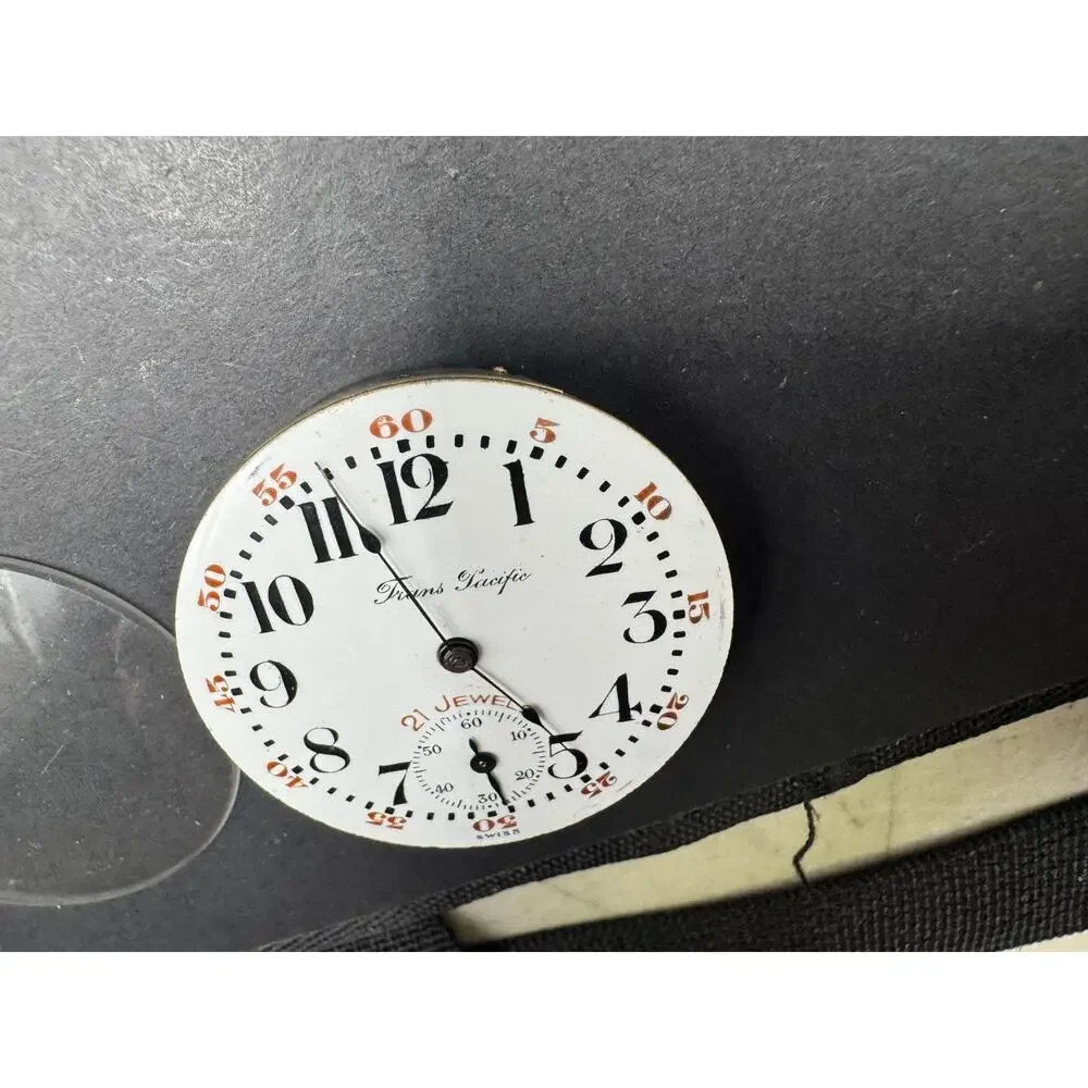 Vintage Trans Pacific 21 Jewels Pocket Watch Movement Langendorf Swiss